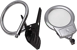 Masaüstü Mandallı Ledli Aydınlatma 5X Büyütme Büyüteç