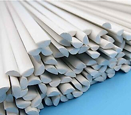 Plastik yarım daire içi dolu çıta 2mm 50cm  5 adet