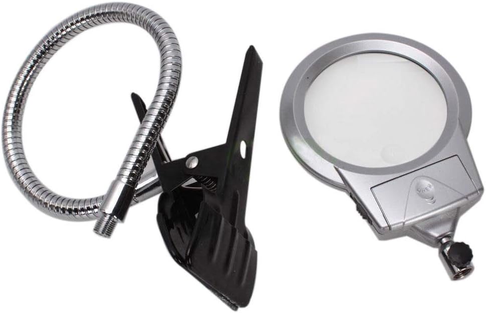 Masaüstü Mandallı Ledli Aydınlatma 5X Büyütme Büyüteç