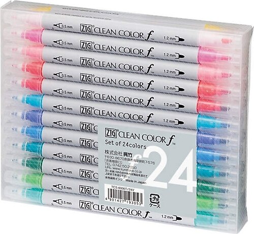 Zig Clean Color F TCS-6000T Çift Uçlu Marker Set 24 LÜ